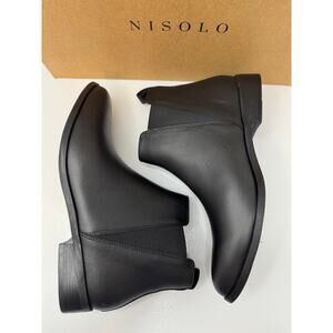 Nisolo Everyday Chelsea Commuter Boots Black Leather Size 10 NIB